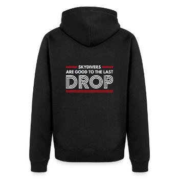 Citation drôle de parachutiste : cadeau parfait ! - Veste à capuche bio Premium Unisexe - noir - Dos - Nico (187cm)