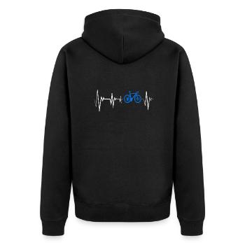 Bicycle Heartbeat Bike - Unisex Premium Organic Zip Hoodie - black - Back - Nico (187cm)