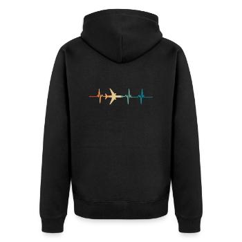 Battement de cœur avion - Veste à capuche bio Premium Unisexe - noir - Dos - Nico (187cm)