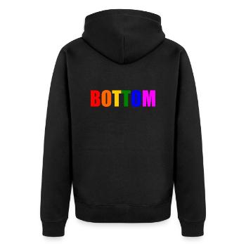 Bottom - Unisex Premium Organic Zip Hoodie - black - Back - Nico (187cm)
