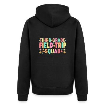 Lehrerschüler Dritte 3. Klasse Exkursionstruppe - Unisex Premium Bio Zip Hoodie - Schwarz - Hinten - Nico (187cm)