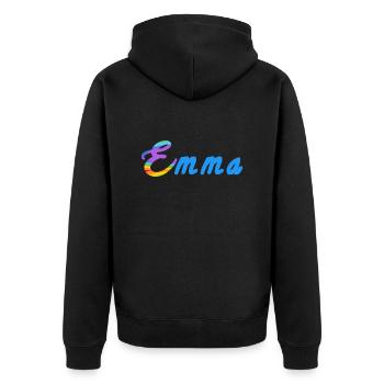 Emma - Unisex Premium Bio Zip Hoodie - Schwarz - Hinten - Nico (187cm)