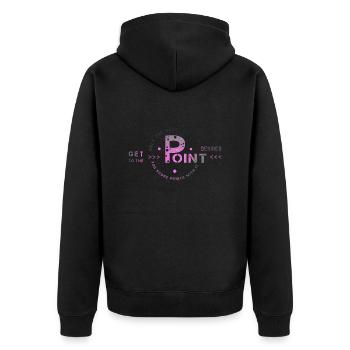 get to the point - Unisex Premium Organic Zip Hoodie - black - Back - Nico (187cm)
