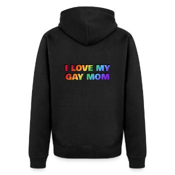 Ich liebe meine schwule Mutter - Unisex Premium Bio Zip Hoodie - Schwarz - Hinten - Nico (187cm)