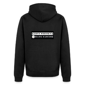 Amour Whisky Détester le fascisme - Veste à capuche bio Premium Unisexe - noir - Dos - Nico (187cm)
