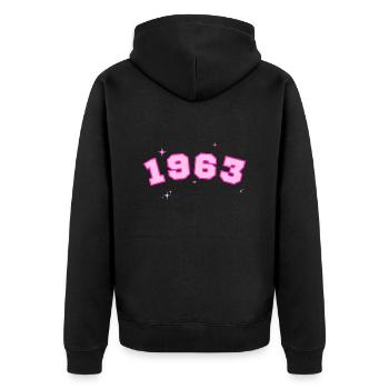 1963 rose étoile - Veste à capuche bio Premium Unisexe - noir - Dos - Nico (187cm)