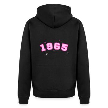 1965 rose étoile - Veste à capuche bio Premium Unisexe - noir - Dos - Nico (187cm)
