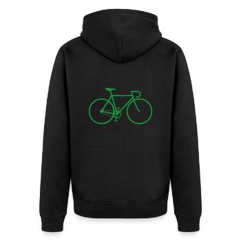 Vélo fixie vert - Veste à capuche bio Premium Unisexe - noir - Dos - Nico (187cm)