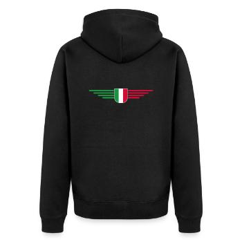 I Love Italy Tenue T-Shirt Design - Veste à capuche bio Premium Unisexe - noir - Dos - Nico (187cm)