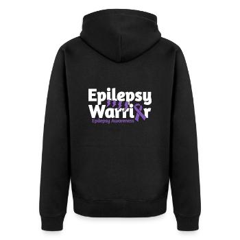 Epilepsy Awareness Epilepsy Warrior - Unisex Premium Organic Zip Hoodie - black - Back - Nico (187cm)