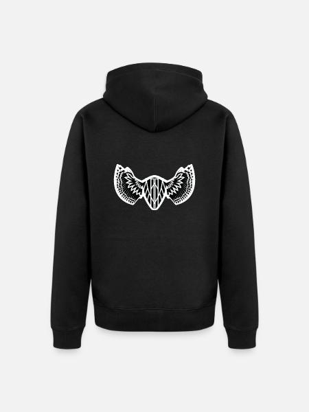 The Mystical Winged Ancient Shield - Unisex Premium Organic Zip Hoodie - black