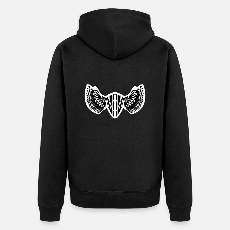 The Mystical Winged Ancient Shield - Unisex Premium Organic Zip Hoodie - black