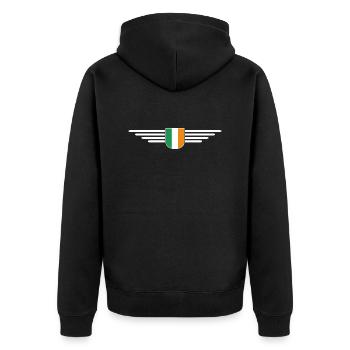 I Love Ireland Elegance Style Design T-Shirt - Veste à capuche bio Premium Unisexe - noir - Dos - Nico (187cm)