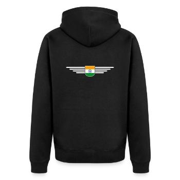 I Love India, Outfit T-Shirt Design Gift - Unisex Premium Organic Zip Hoodie - black - Back - Nico (187cm)