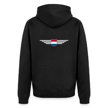Pays-Bas Fan Outfit Design T-Shirt - Veste à capuche bio Premium Unisexe - noir - Dos - Nico (187cm)