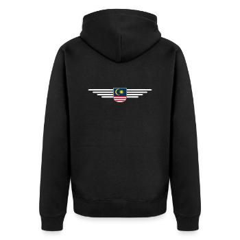 Malaisie Fan Outfit T Shirt Design - Veste à capuche bio Premium Unisexe - noir - Dos - Nico (187cm)
