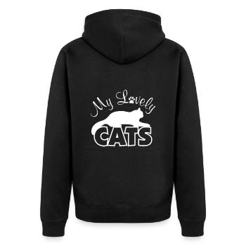 Mes adorables chats - Veste à capuche bio Premium Unisexe - noir - Dos - Nico (187cm)