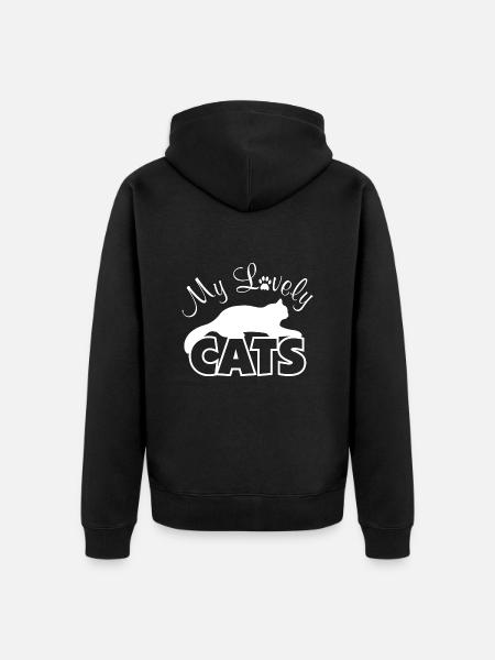 Mes adorables chats - Veste à capuche bio Premium Unisexe - noir