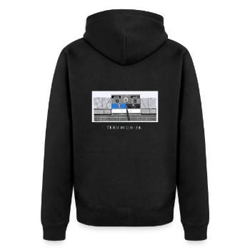 Giesing // Illustration - Unisex Premium Bio Zip Hoodie - Schwarz - Hinten - Nico (187cm)