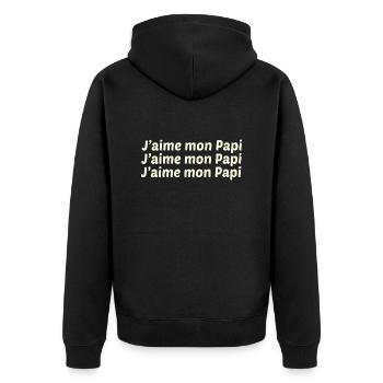 GRANDPA DAD GRANDPA HUMOR GRANDPA JOKE - Unisex Premium Organic Zip Hoodie - black - Back - Nico (187cm)
