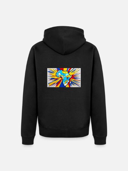 Farbe Afrikas - Unisex Premium Bio Zip Hoodie - Schwarz