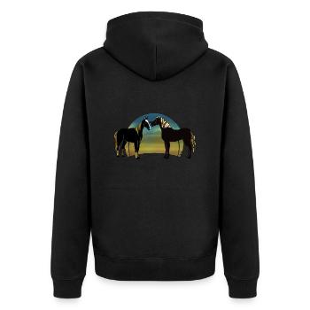 Chevaux - Veste à capuche bio Premium Unisexe - noir - Dos - Nico (187cm)