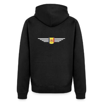 Andorra Fans T-Shirt Design - Unisex Premium Bio Zip Hoodie - Schwarz - Hinten - Nico (187cm)
