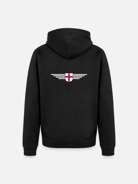 England Fan T-Shirt Design - Unisex Premium Organic Zip Hoodie - black