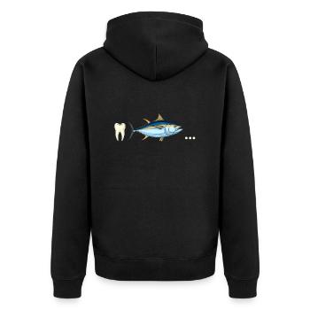 Dent thon … - Veste à capuche bio Premium Unisexe - noir - Dos - Nico (187cm)