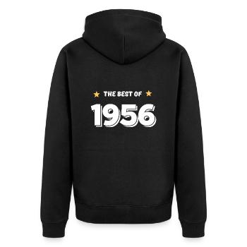 Das Beste von 1956 - Unisex Premium Bio Zip Hoodie - Schwarz - Hinten - Nico (187cm)