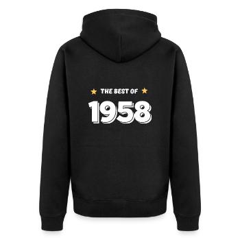 Das Beste von 1958 - Unisex Premium Bio Zip Hoodie - Schwarz - Hinten - Nico (187cm)