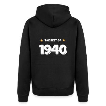 Best of 1940 - Unisex Premium Organic Zip Hoodie - black - Back - Nico (187cm)