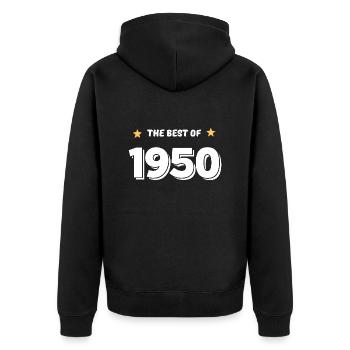 Best of 1950 - Unisex Premium Organic Zip Hoodie - black - Back - Nico (187cm)