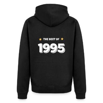 Best of 1995 - Unisex Premium Organic Zip Hoodie - black - Back - Nico (187cm)