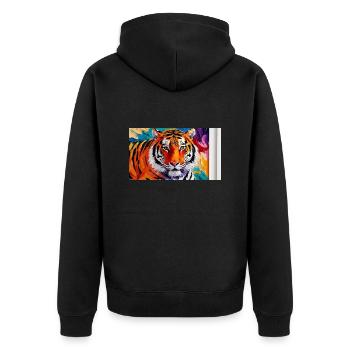 Abstrait Tigre 20250303 160916 0000 - Veste à capuche bio Premium Unisexe - noir - Dos - Nico (187cm)