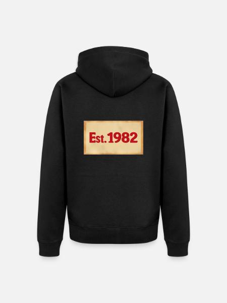 Est. 1982 - Unisex Premium Bio Zip Hoodie - Schwarz