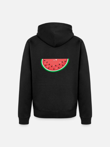 Watermelon Design Slice - Unisex Premium Organic Zip Hoodie - black