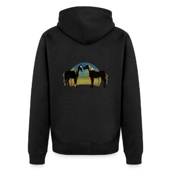 Chevaux - Veste à capuche bio Premium Unisexe - noir - Dos - Nico (187cm)