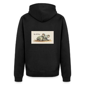 Mignon koala endormi avec un dicton amusant - Veste à capuche bio Premium Unisexe - noir - Dos - Nico (187cm)
