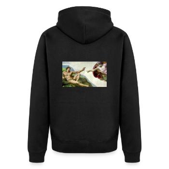 Modern Michelangelo - Unisex Premium Bio Zip Hoodie - Schwarz - Hinten - Nico (187cm)