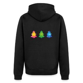 Weihnachtsbäume - Unisex Premium Bio Zip Hoodie - Schwarz - Hinten - Nico (187cm)