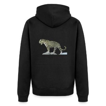 Jaguar - Unisex Premium Bio Zip Hoodie - Schwarz - Hinten - Nico (187cm)