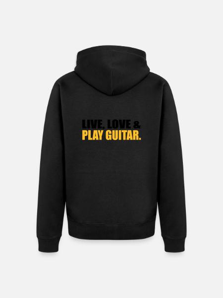 Gitarre - Unisex Premium Bio Zip Hoodie - Schwarz