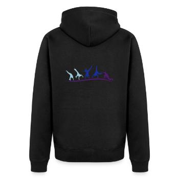 animation capoeira groupe - Veste à capuche bio Premium Unisexe - noir - Dos - Nico (187cm)