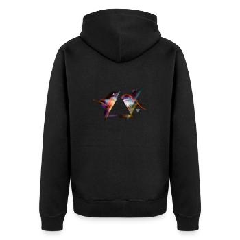Illuminati Triangle - Unisex Premium Organic Zip Hoodie - black - Back - Nico (187cm)