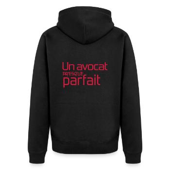 Avocat / Avocate / Justice / Tribunal / Police - Veste à capuche bio Premium Unisexe - noir - Dos - Nico (187cm)