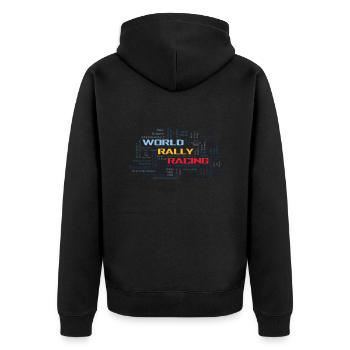 World Rally Racing - Unisex Premium Bio Zip Hoodie - Schwarz - Hinten - Nico (187cm)