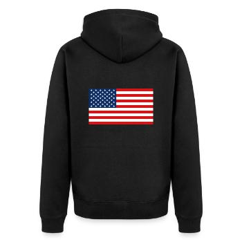 USA Flag - Flag - Unisex Premium Organic Zip Hoodie - black - Back - Nico (187cm)