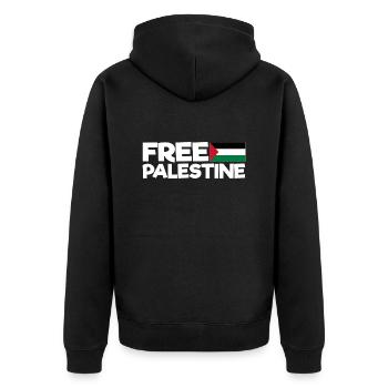 Free Palestine Shirt | Charity | Free Palestine - Veste à capuche bio Premium Unisexe - noir - Dos - Nico (187cm)