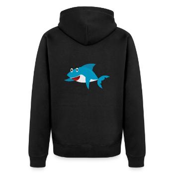 Requin - Veste à capuche bio Premium Unisexe - noir - Dos - Nico (187cm)